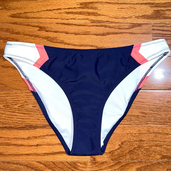 NWT Cupshe Navy Blue Sport Hipster Chevron Bikini Swim Bottom Size Small - Picture 2 of 12